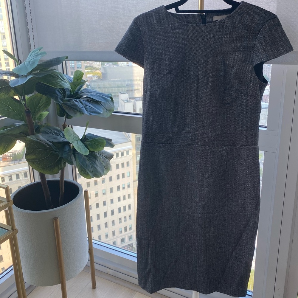 Grey Patterned Work Dress